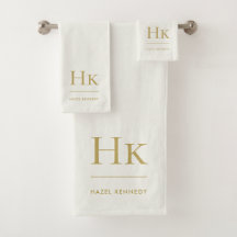Monogram Minimale Elegante Ivoor Goud Stijlvol Een