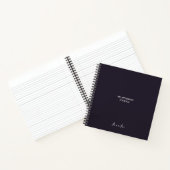 Monogram Minimale houtskool Grijs Witte Spiraal Notitieboek (Binnen)