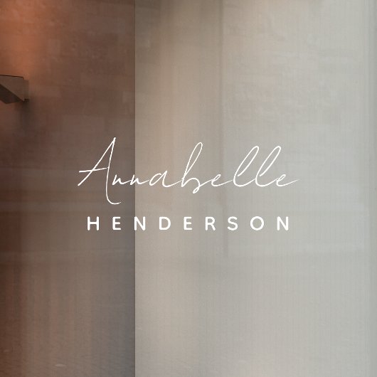 Monogram | Minimale moderne, stijlvolle naamplaat Raamsticker