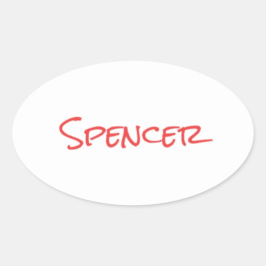 Monogram minimalist custom name  ovale sticker (Voorkant)