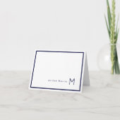 Monogram Minimalist Navy Blue Chic Border (Devant)
