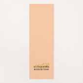 Monogram Minimalist Peach Gold Initials Black Chic Yogamat (Voorkant)