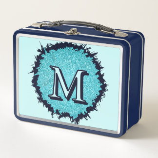 Monogram minimalistisch eenvoudig chic blauw abstr