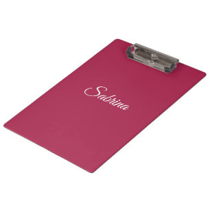 Monogram minimalistisch kersroze roze klembord