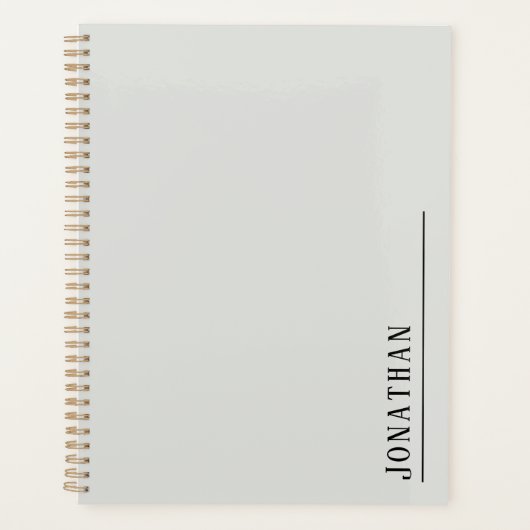 Monogram minimalistisch lichtgrijs planner (Voorkant)