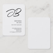 Monogram minimalistisch modern Gewoon wit Visitekaartje (Voorkant / Achterkant)