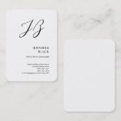 Monogram minimalistisch modern Gewoon wit Visitekaartje (Voorkant / Achterkant)