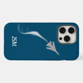 Monogram Minimalistisch, Modern, Piloot, Aviator, iPhone Hoesje (Achterkant horizontaal)