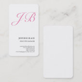 Monogram minimalistisch Modern Roze Witte Mond Visitekaartje (Voorkant / Achterkant)