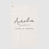 Monogram Minimalistisch Modern Script Vrouwelijk M Golfhanddoek (Voorkant)