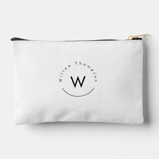 Monogram minimalistisch modern wit etui (Achterkant)