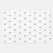 Monogram minimalistisch modern wit inpakpapier vel (Voorkant 3)