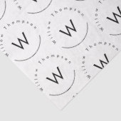 Monogram minimalistisch modern wit tissuepapier (Detail)