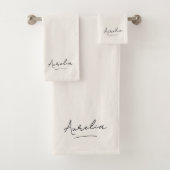 Monogram Minimalistisch Stijlvol Neutraal Elegant  Bad Handdoek (Insitu)