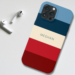 Monogram minimalistisch streeppatroon iPhone 13 pro max hoesje