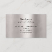 monogram, minimalistisch zilverzwart visitekaartje (Achterkant)