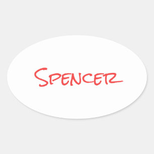 Monogram minimalistische aangepaste naam ovale sticker