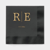 Monogram minimalistische bruiloft folie servetten (Voorkant)