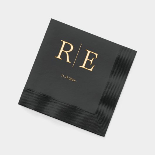 Monogram minimalistische bruiloft folie servetten (Links)