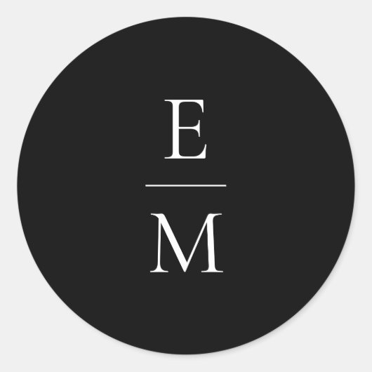 Monogram minimalistische bruiloft Sticker (Voorkant)
