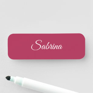 Monogram minimalistische kersroze roze naamplaatje