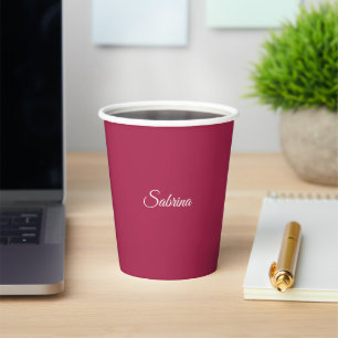 Monogram minimalistische kersroze roze papieren bekers