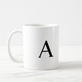 Monogram Minimalistische letter A zwart-wit Koffiemok
