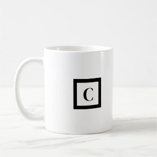 Monogram minimalistische letter C zwart-wit Koffiemok