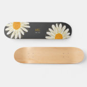 Monogram Minimalistische Watercolol Kamille Skateboard (Horizontaal)