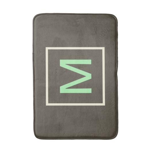 Monogram Mint Chocolade Chip Geometrisch Badmat (Voorkant Verticaal)