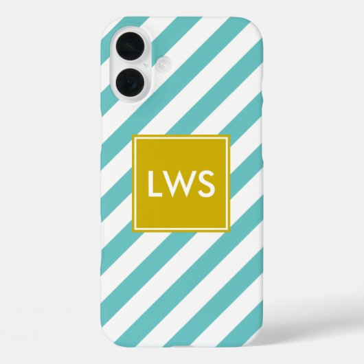 Monogram mint en geel Case-Mate iPhone case (Achterkant)