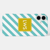 Monogram mint en geel Case-Mate iPhone case (Achterkant (horizontaal))