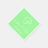 Monogram Mint Green High End Kleur Coördinerend Na Servet (Hoek)