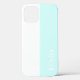 MONOGRAM MINT GROEN EN WITTE iFONCASE iPhone 12 Hoesje