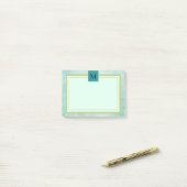 Monogram Mint groen  textuur Post-it® Notes (Op bureau)