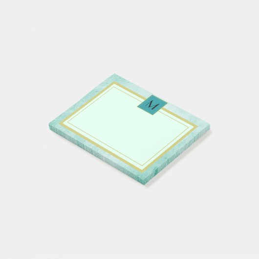 Monogram Mint groen  textuur Post-it® Notes (Schuin)