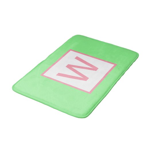 Monogram Mint Groene Pastel Roze Badmat (Gekanteld)