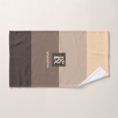 Monogram mocha Latte Color Palette Stripes Bad Handdoek (Handdoek)