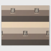 Monogram mocha Latte Color Palette Stripes Cadeaupapier (Vlak)