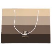 Monogram mocha Latte Color Palette Stripes Large Cadeautasje (Voorkant)