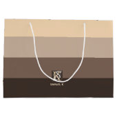 Monogram mocha Latte Color Palette Stripes Large Cadeautasje (Achterkant)