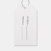 Monogram Mod Black en White Polka Dots met naam Cadeaulabel (Achterkant)