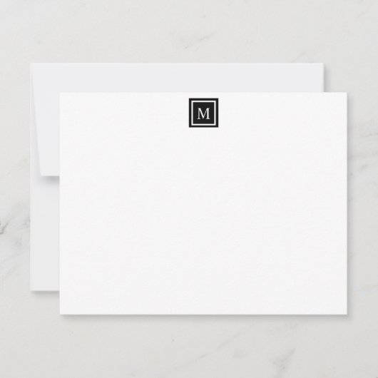 Monogram Modern Aangepaste Stationery Notitiekaartje (Voorkant)