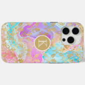 Monogram Modern Abstract Glitter Gepersonaliseerd Case-Mate iPhone Case (Achterkant (horizontaal))