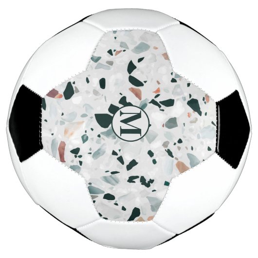 Monogram Modern Abstract Terrazzo Pattern Voetbal (Gedraaid)