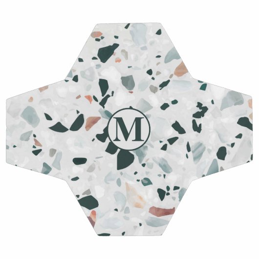 Monogram Modern Abstract Terrazzo Pattern Voetbal (Enkel)