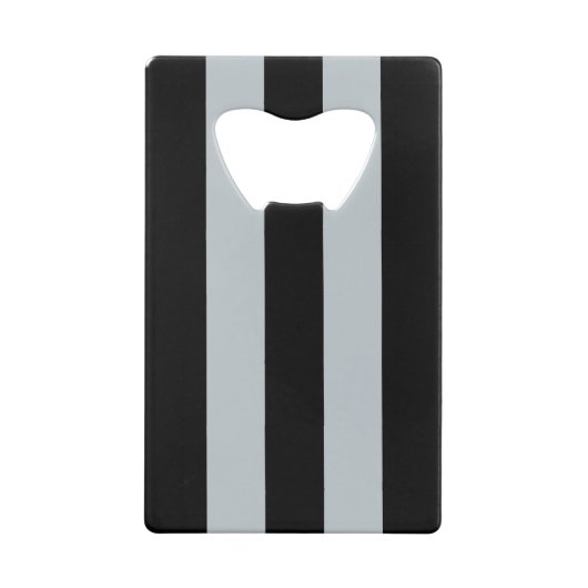 Monogram modern Art Deco Black en Silver Stripes Kredietkaart Flessenopener (Achterkant)