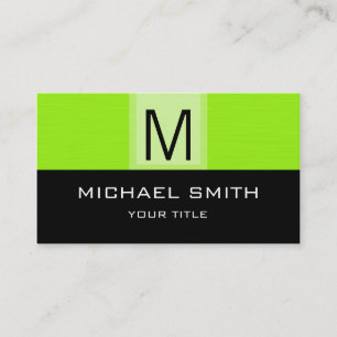 Monogram Modern Black & Limoen Background Visitekaartje