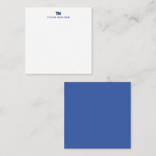 Monogram Modern Blauw Typografie Notitiekaartje