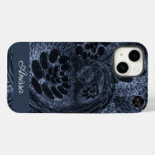 Monogram Modern Blauwe Denim Swirl Plus Pro Max) Case-Mate iPhone Case (Achterkant (horizontaal))